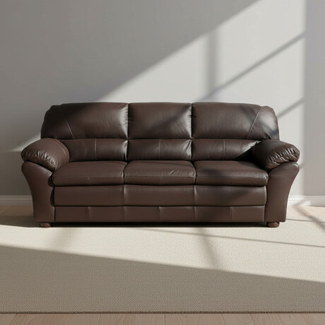 SILLÓN 3 CUERPOS CUERO MARRON FLORENCIA CHOC.