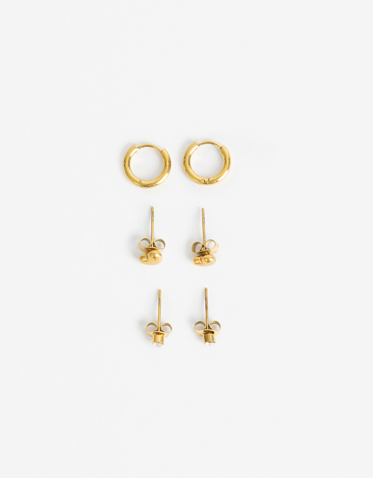 Aros Sets Metal Set De Aros De Acero - Dorado