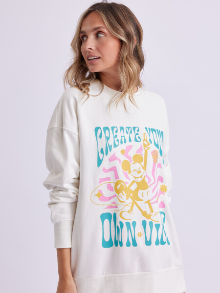 Buzo oversize estampa mickey Crudo