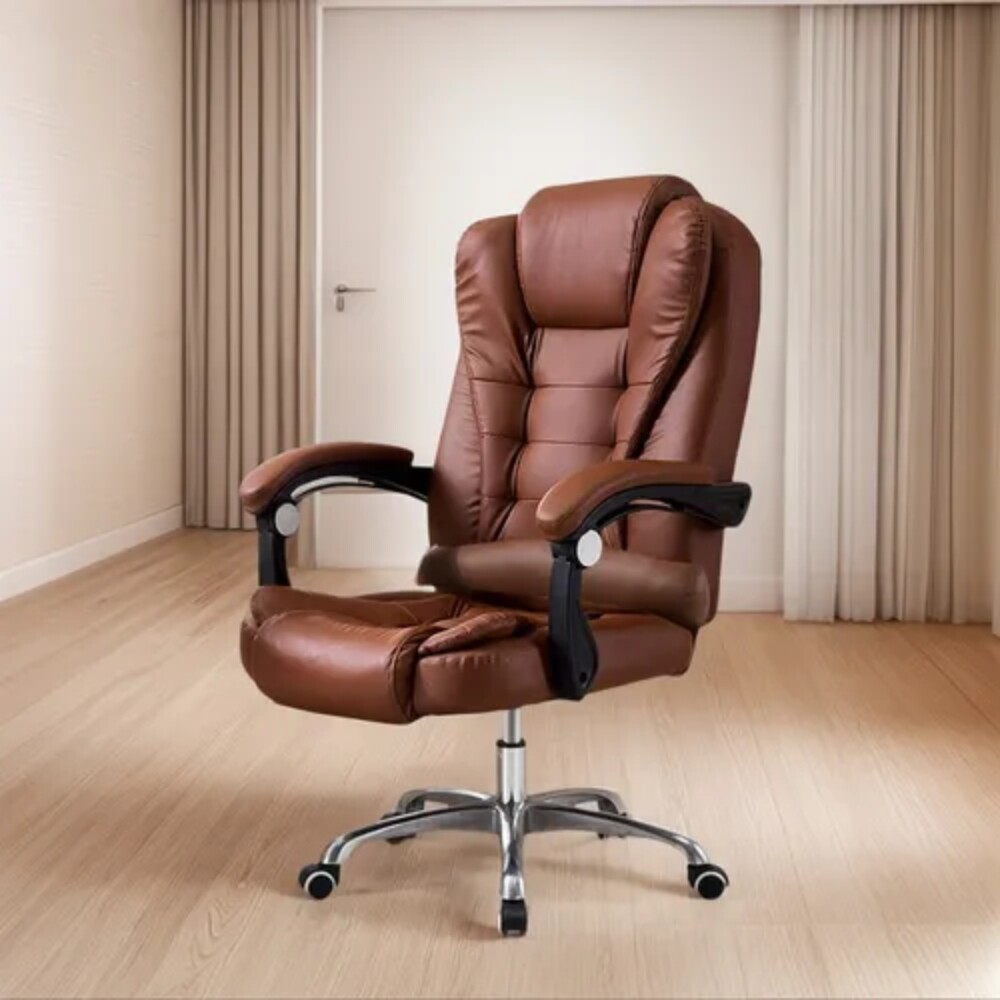 SILLA DE ESCRITORIO CON MASAJEADOR EJECUTIVA CORPORATIVA ERGONÓMICA COLOR CHOCOLATE