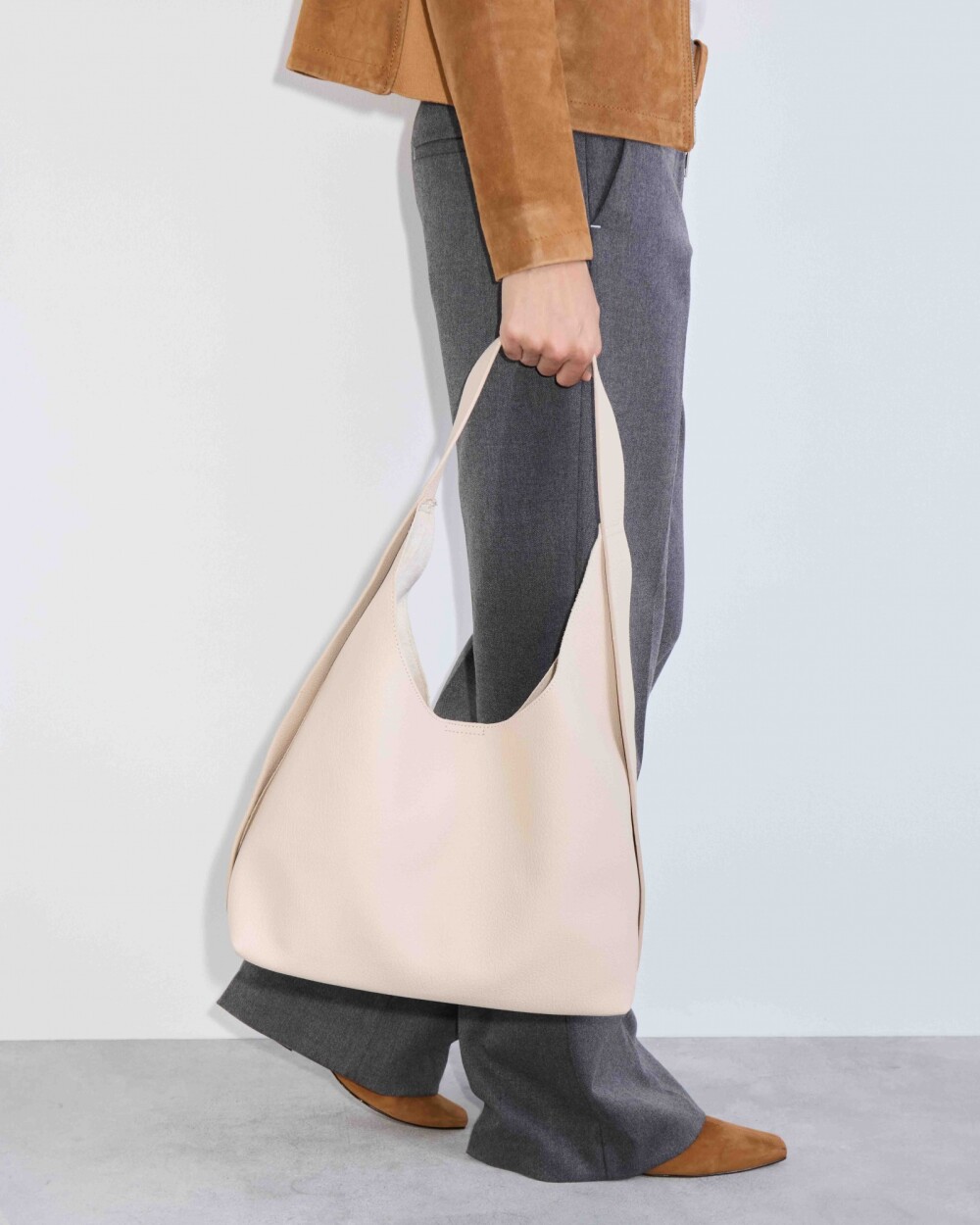 Bolso Heather en efecto cuero graneado Natural