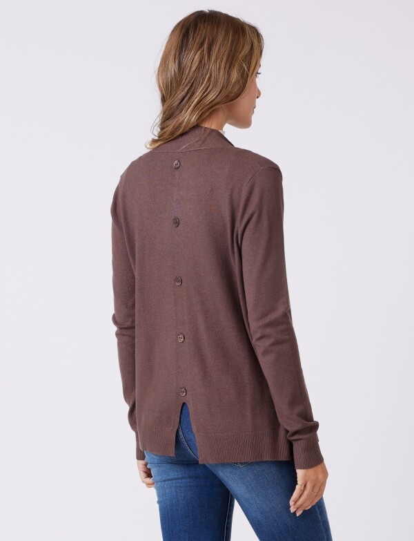 Cardigan Espalda Botones MARRON