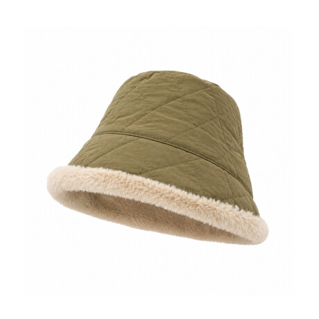 Gorro piluso puffer con corderito Verde
