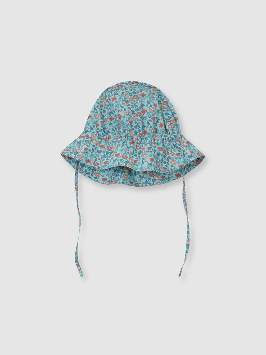 Sombrero Con Cinta De Florecitas Gris