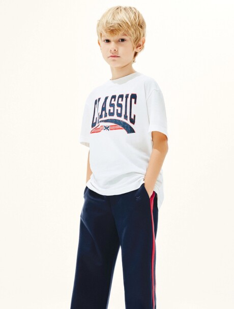 CAMISETA INFANTIL CON ESTAMPA BLANCO