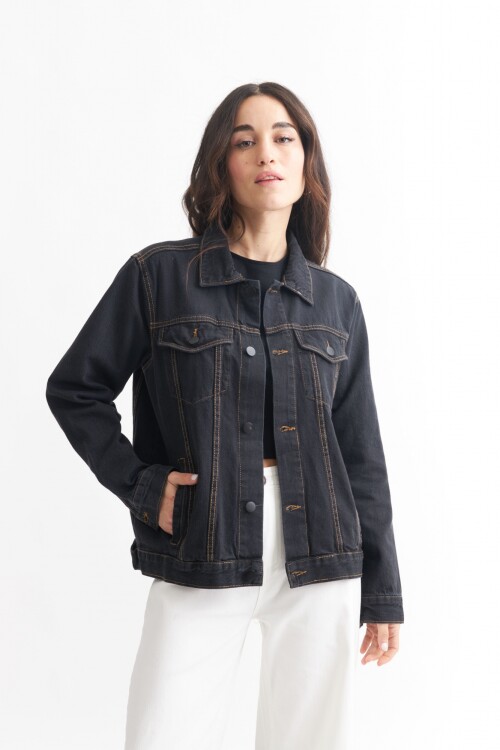 Campera de jean - UNISEX NEGRO
