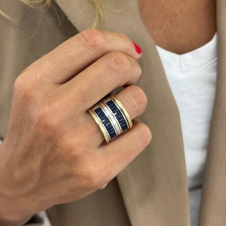 Anillo Teodora Blue - Plata y Oro Anillo Teodora Blue - Plata y Oro