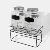 DISPENSADOR DOBLE C/SOPORTE METAL NEGRO 4L Unica