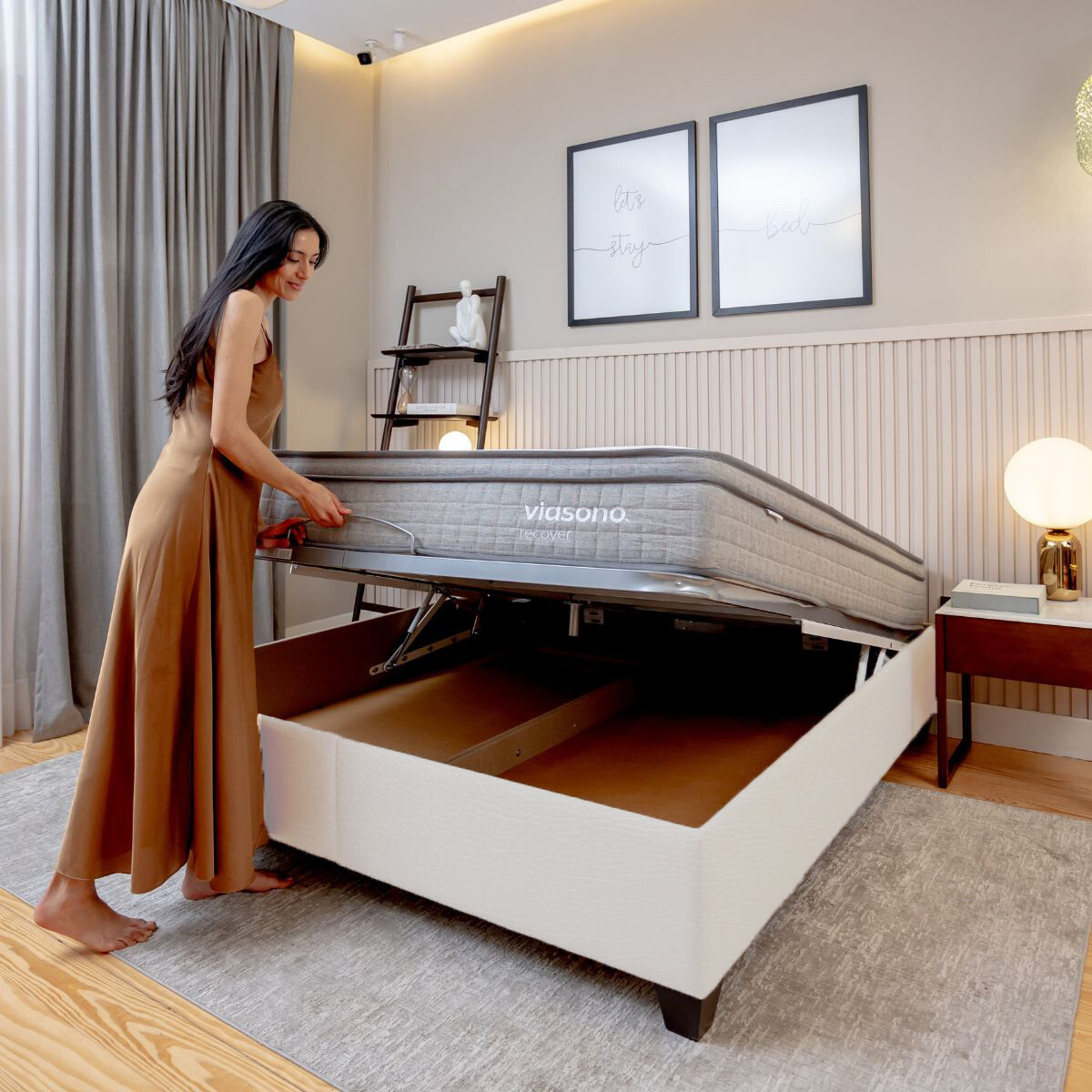 Cama baúl FLAT Blanco KING 