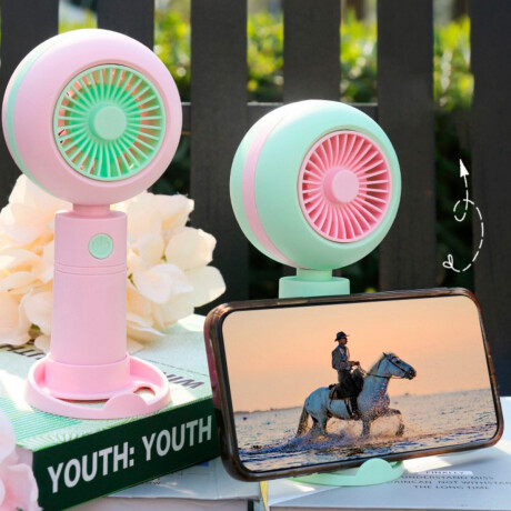 Mini ventilador portátil retro Rosado