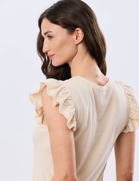 REMERA LISA DE ALGODÓN Beige