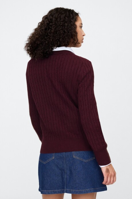 Buzo Cashsoft Cuello Redondo Mujer Burgundy 509