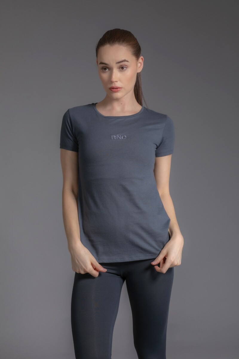 Remera de Algodon Gris Oscuro