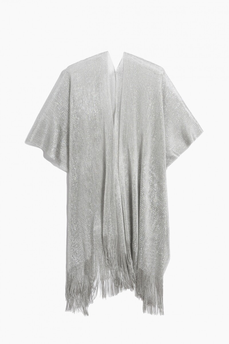 Ruana lurex party plateado