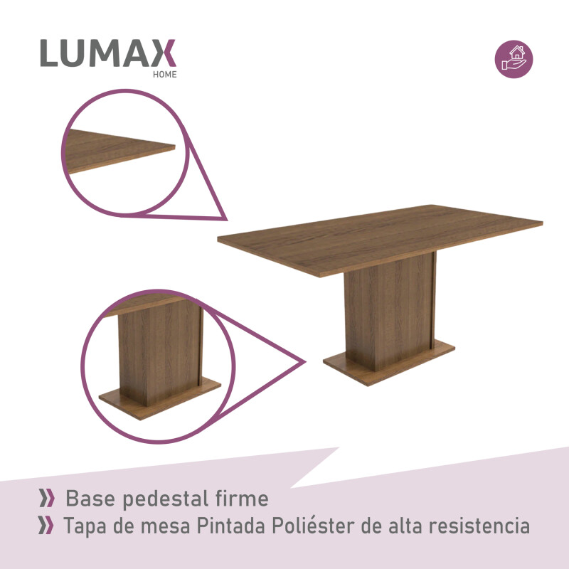 Juego de comedor con tablero de madera y 6 sillas sintéticas rústicas Juego de comedor con tablero de madera y 6 sillas sintéticas rústicas