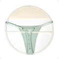 Tanga Colaless Ajustable De Encaje Trasero Verde