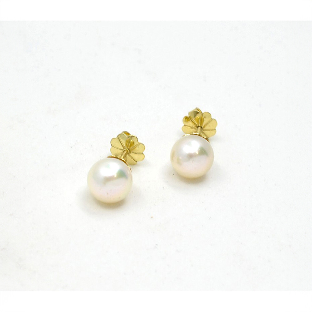 8 mm Caravanas en Oro 18 K Y Perlas De Cultivo 8 mm Caravanas en Oro 18 K Y Perlas De Cultivo