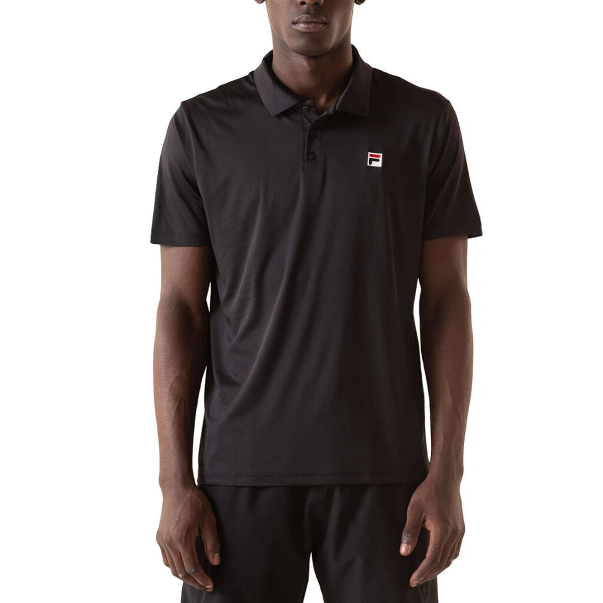 Fila Player F-Box Ii Polo Tenis Para Hombre - Negro-Rojo 