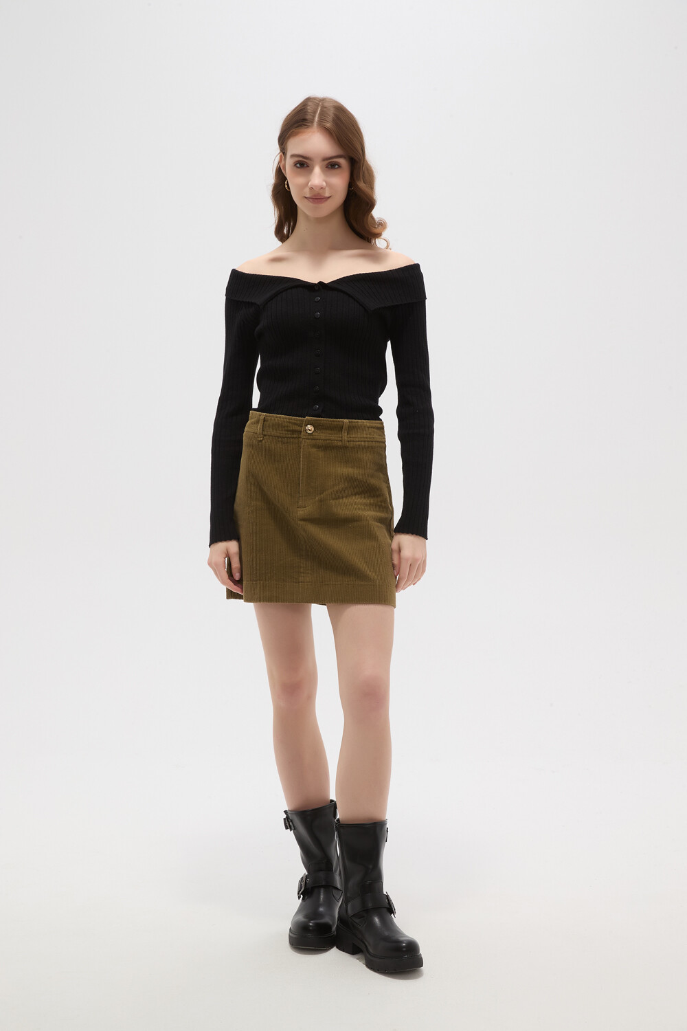 Falda Quyros Verde Oliva Oscuro