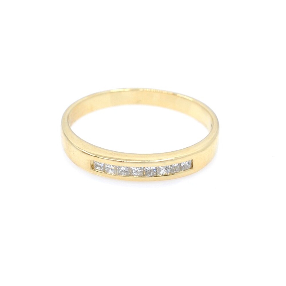 Anillo medio sin fin en oro 18k con 8 brillantes tallado princesa Anillo medio sin fin en oro 18k con 8 brillantes tallado princesa