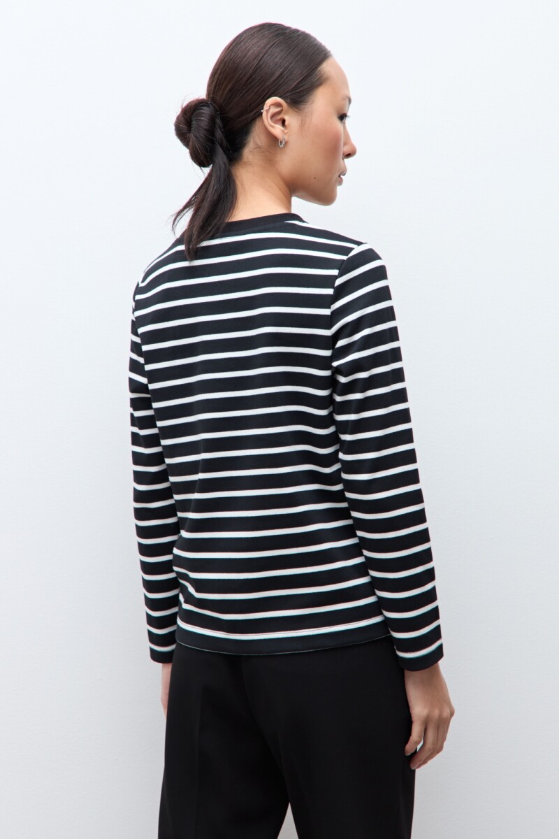 Remera rayada negro