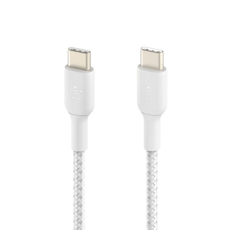 Cable Braide USB Tipo C BELKIN CAB004BT1MWH 60W Longitud 1M - Blanco Cable Braide USB Tipo C BELKIN CAB004BT1MWH 60W Longitud 1M - Blanco
