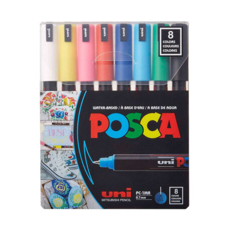 Marcadores Uni Posca 0.7 mm colores 8 unidades