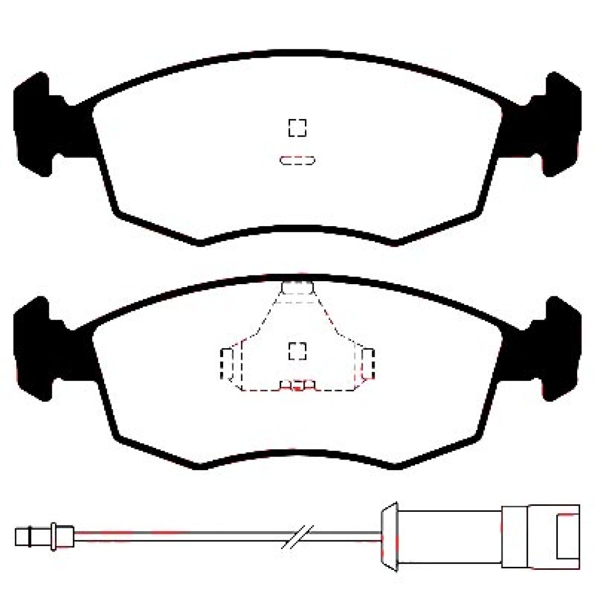 PASTILLAS DE FRENO VOLKSWAGEN POINTER ESCORT XR3 93- SENSOR BANANA LITTON 