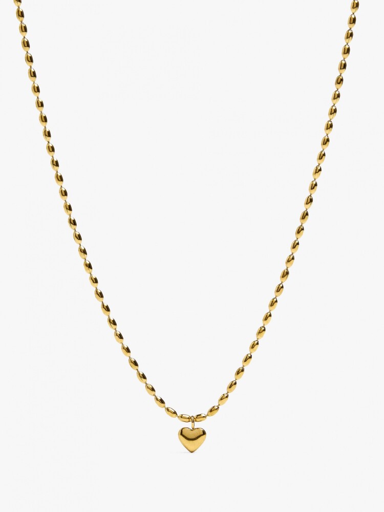Collar Colgante De Corazón - Acero Inoxidable dorado