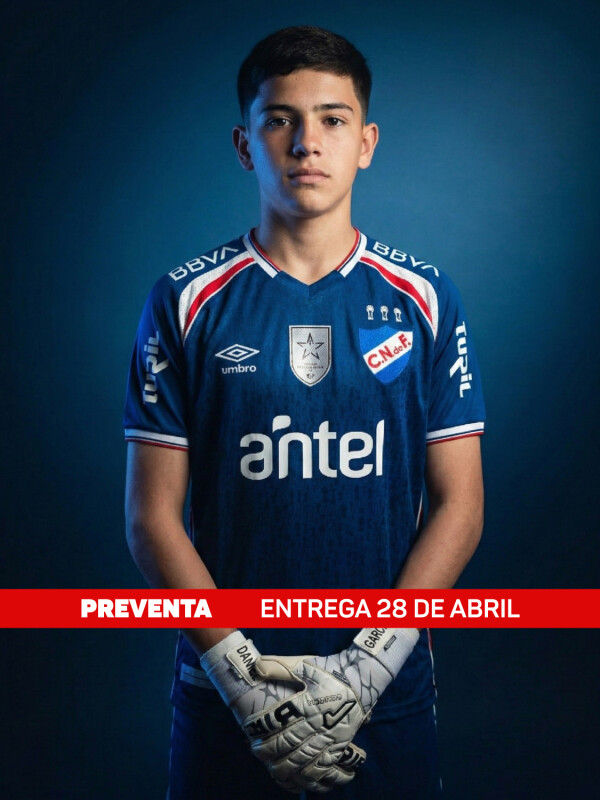 Camiseta Golero 2026 Nacional Junior Skuba, Azul Marino, Rojo