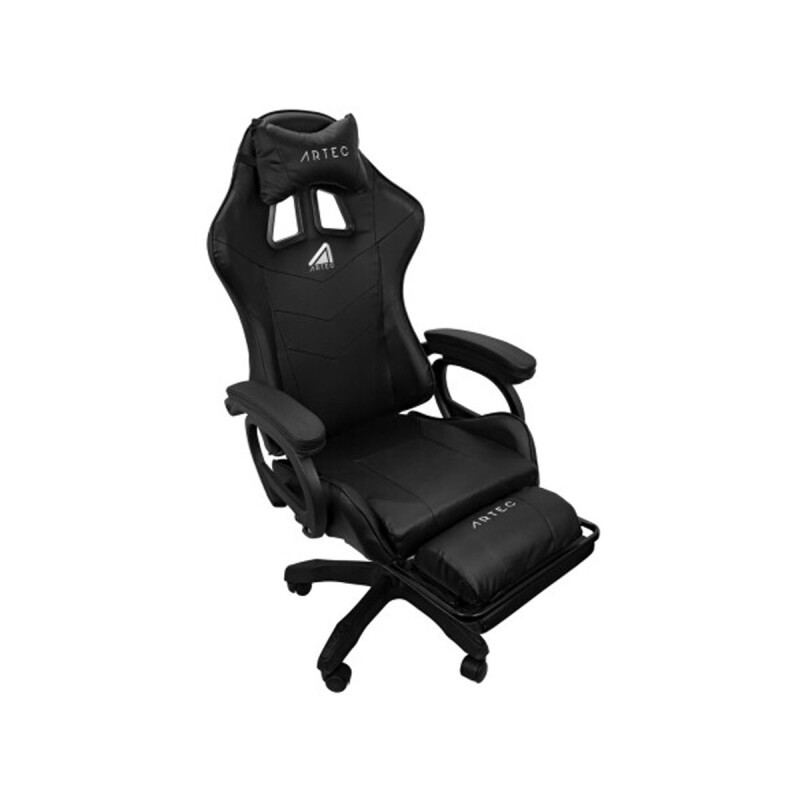 Silla Gamer Reclinable Con Apoyapie Color Negro Silla Gamer Reclinable Con Apoyapie Color Negro