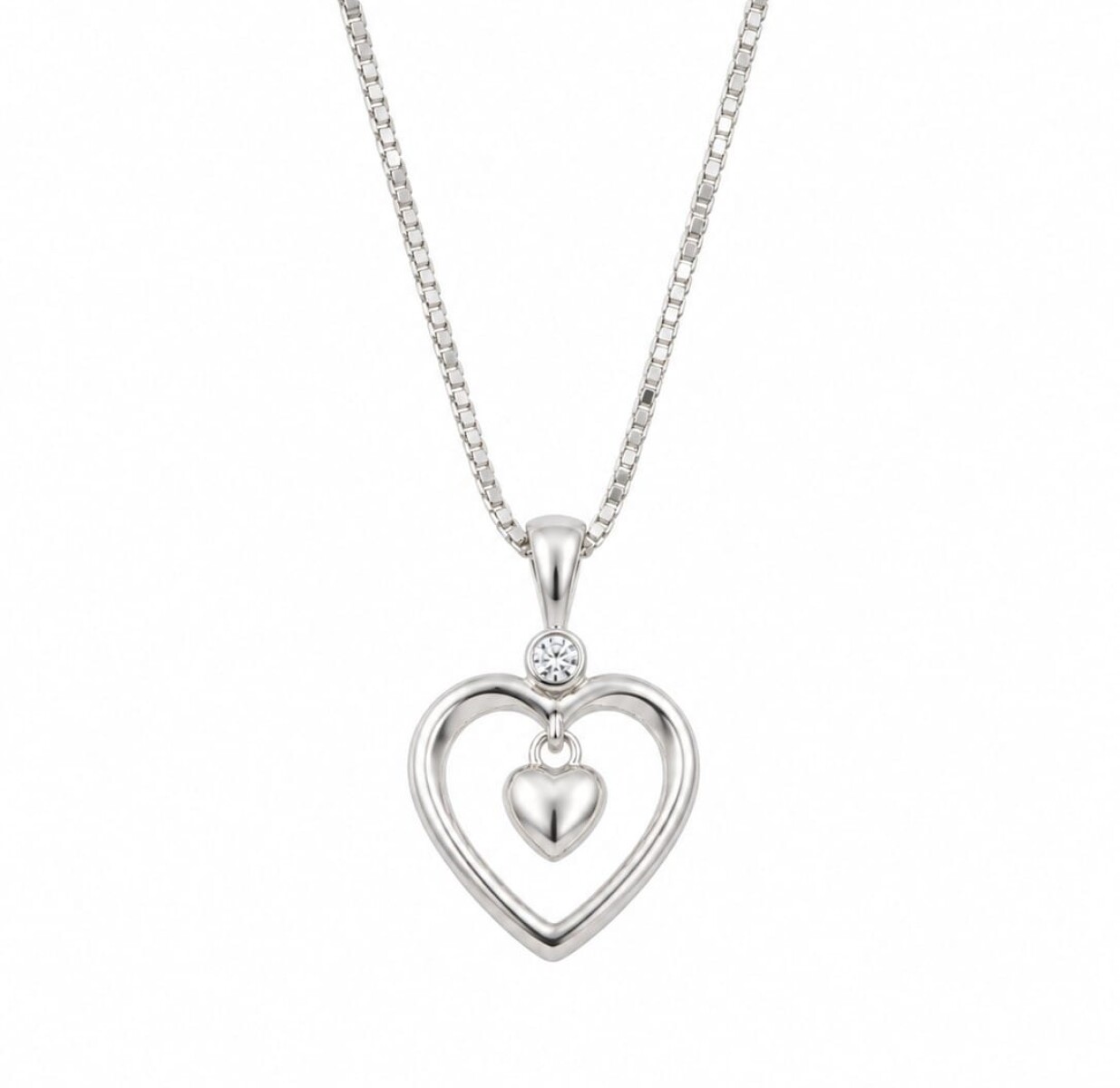 Cadena y colgante corazón doble 