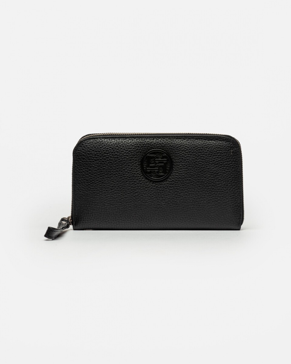 Billetera P&P En Cuero Graneado - Negro 