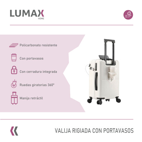 Valija rigida Lumax Sapporo con portavaso Blanco