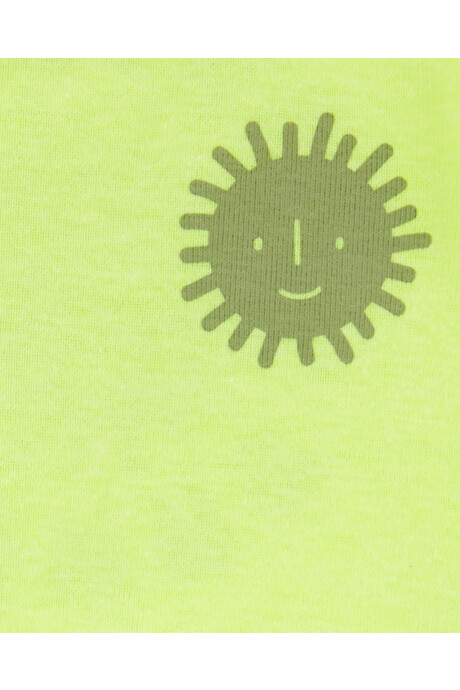 Set dos piezas de algodón, pantalón y body estampado sol Sin color