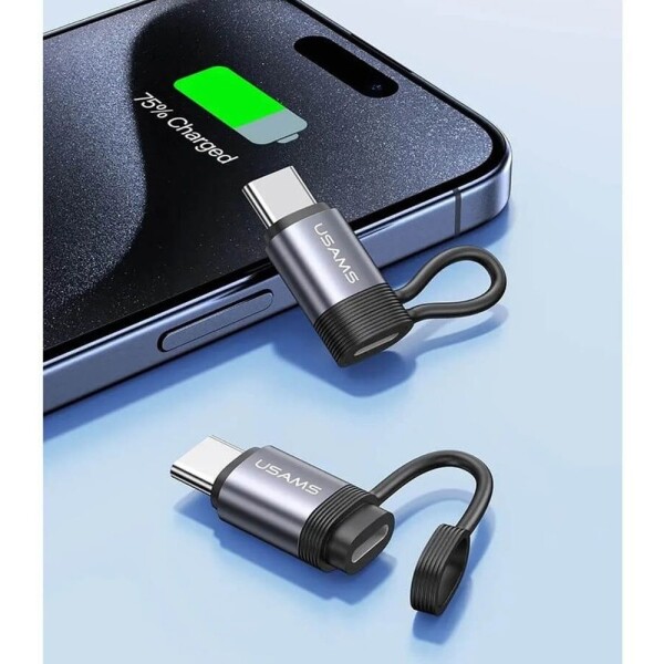 Adaptador Ficha Compatible Con Lightning Tipo C Usams 30W Adaptador Ficha Compatible Con Lightning Tipo C Usams 30W