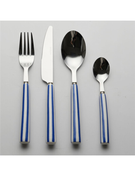 SET 24 PIEZAS CUBIERTOS MANGO RAYAS AZUL "BARCELONA" SET 24 PIEZAS CUBIERTOS MANGO RAYAS AZUL "BARCELONA"