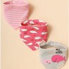 Set baberos bandana x3 delfin rosa