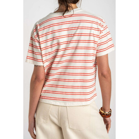 Remera Rayada Algodón Rojo