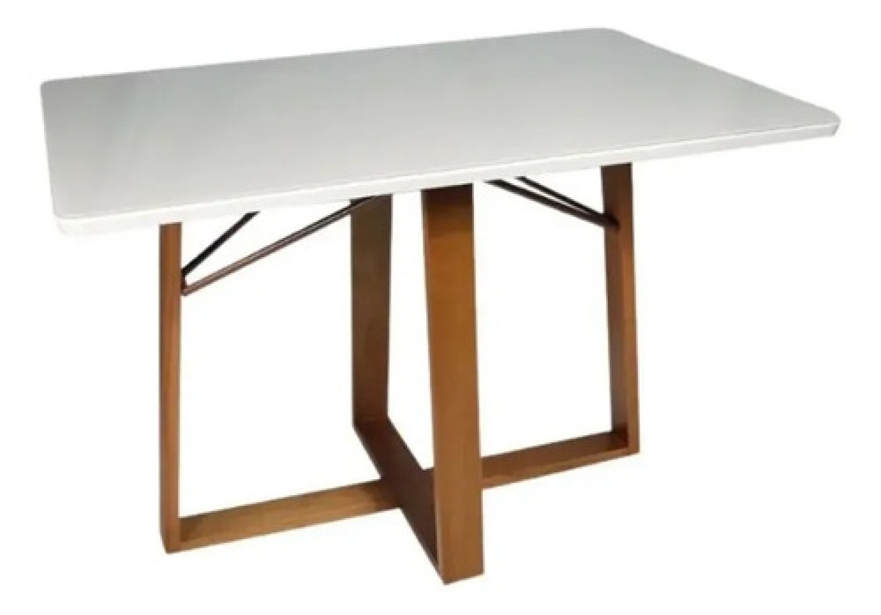 Mesa Comedor ComboHome Elma 120x80Cm Reforzada Madera Vidrio - Blanco 1 