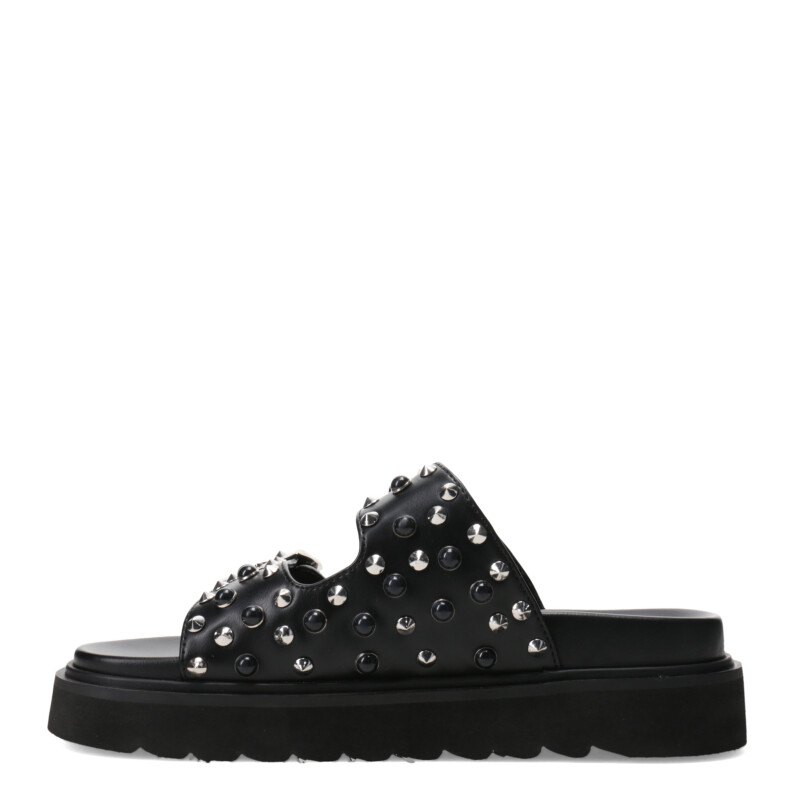 Sandalia de Mujer Miss Carol JUNOQ con hebillas y tachas Negro