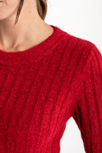 Sweater Grueso Acanalado Rojo