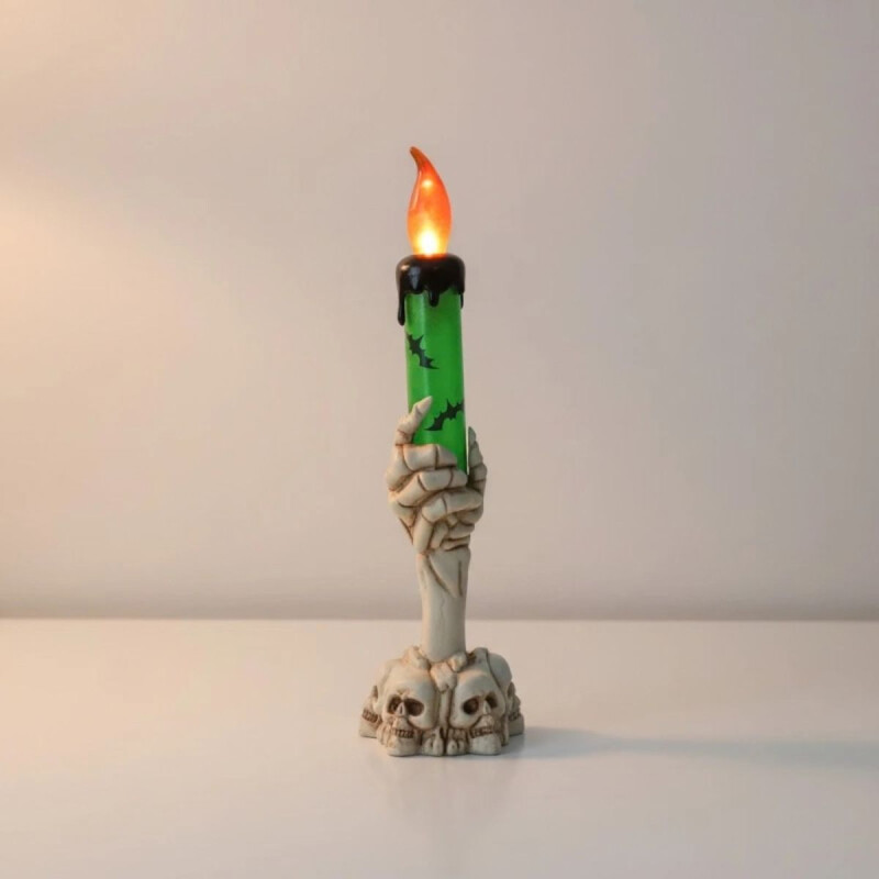 Vela Led Calavera - Hlloween Verde