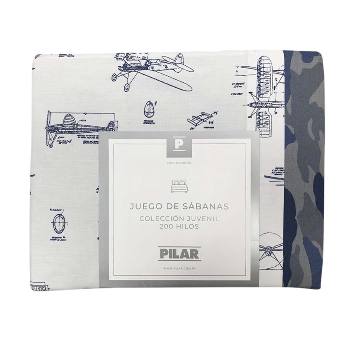 Juego Sábanas Pilar 200 Hilos 1 Plaza 100% Algodón - Avion 