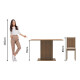 Juego De Comedor 4 Sillas Tapizadas Mesa De Living Rustico Beige