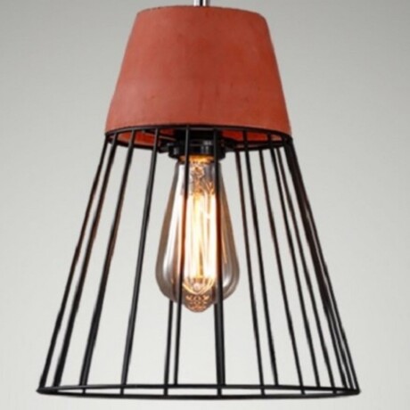 Colgante Jaula negra y cemento terracota 26*29cm Colgante Jaula negra y cemento terracota 26*29cm