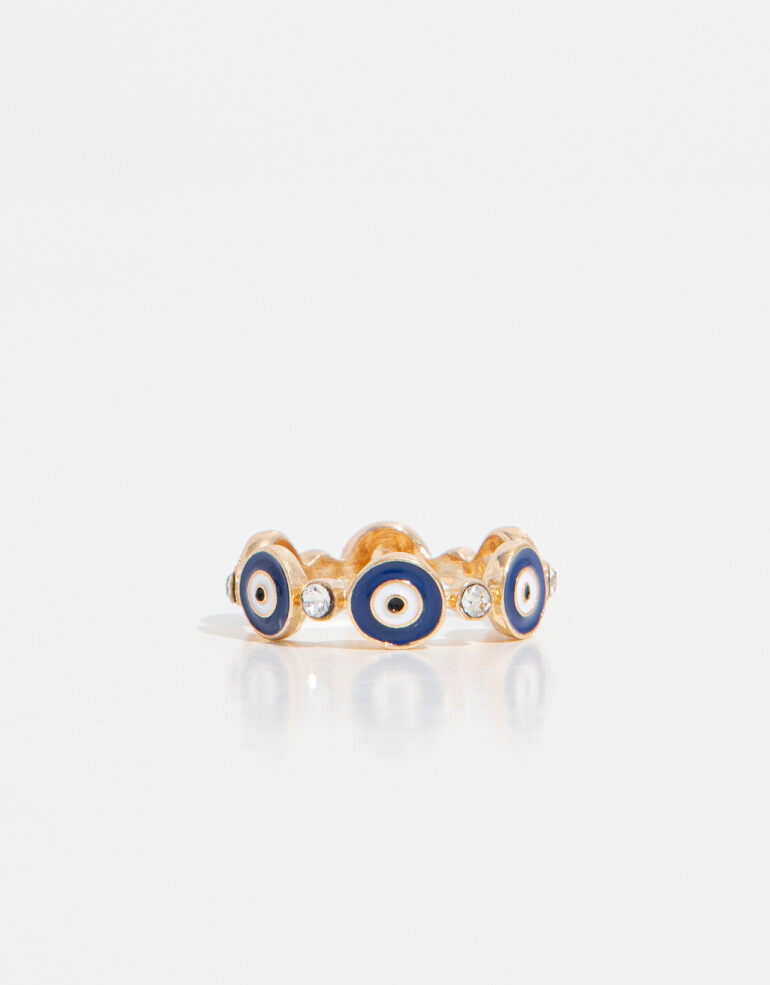 Anillos Chicos Lucky charm Anillo Con Ojitos - Dorado