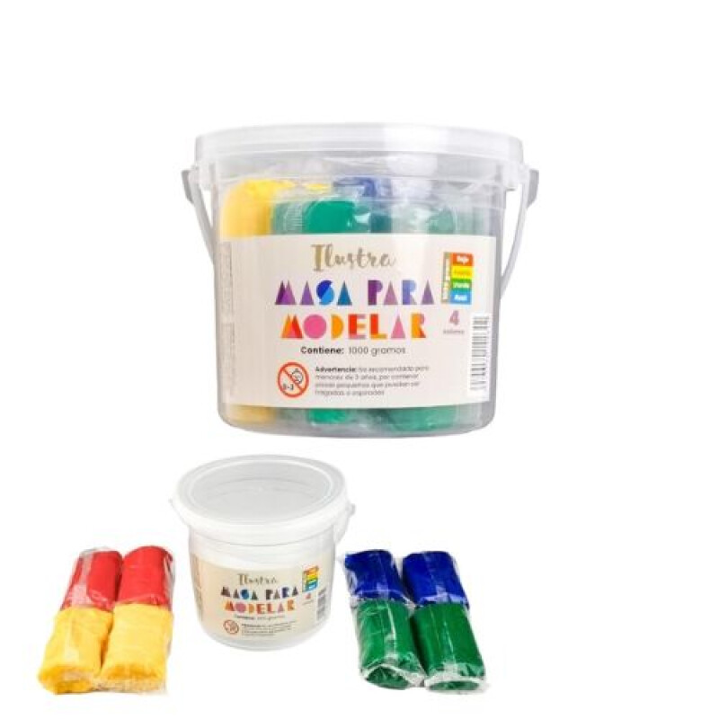 Masa de modelar 1 kilo 4 colores - Ilustra Masa De Modelar 1 Kilo 4 Colores - Ilustra
