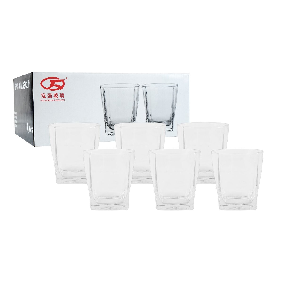 Set de 6 vasos de vidrio 