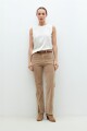 Pantalón Donna de pana con tajos beige